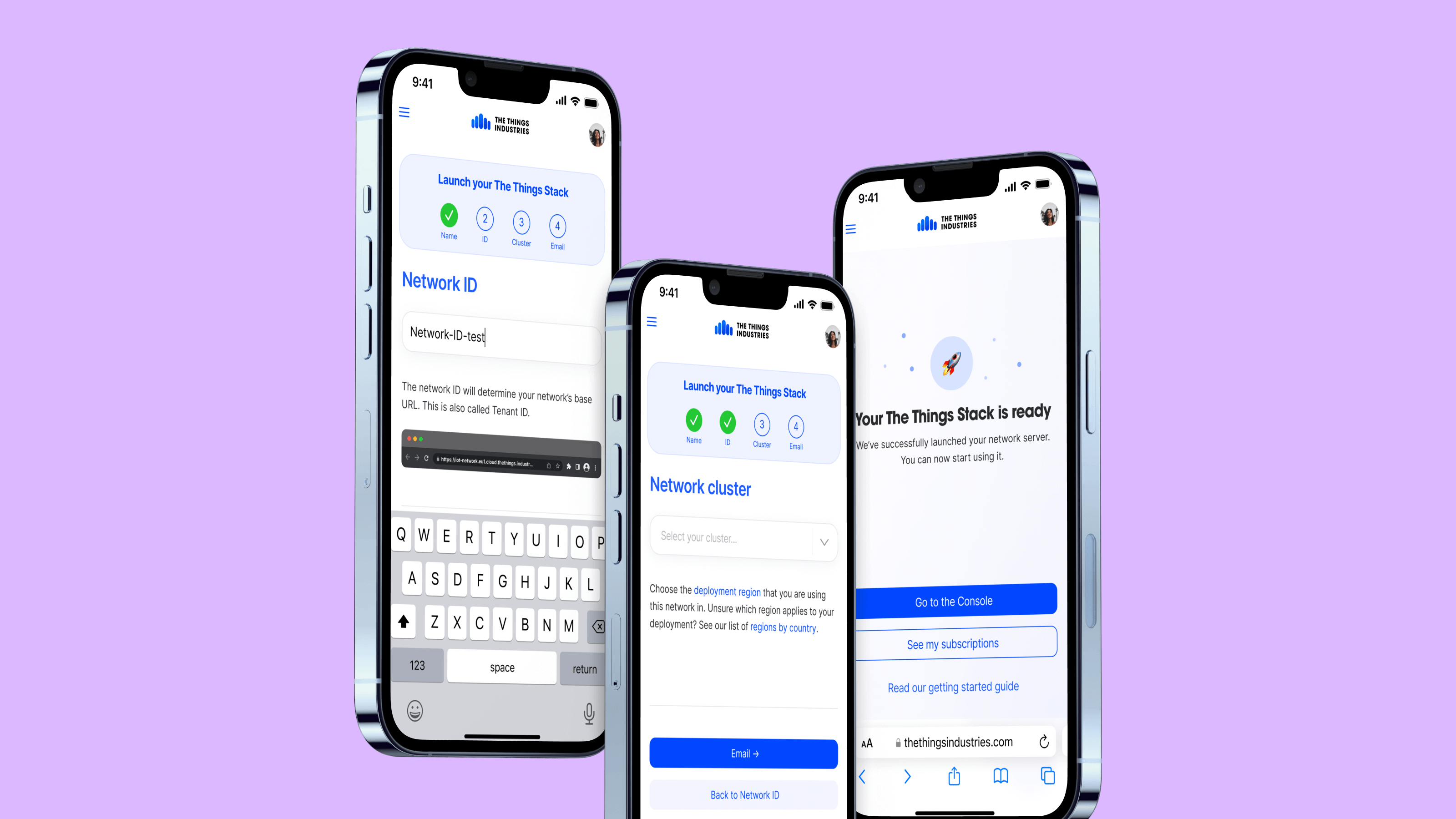 Tenant creation mobile mockups.